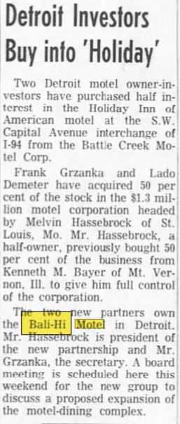 Bali-Hi Motel (Metro Lodge) - Mar 1965 Article On Partners (newer photo)